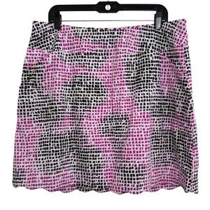 Jofit Womens Purple Black Geometric Print Athletic Skort XL